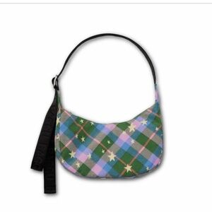 BAGGU small crescent bag in Green Star Plaid